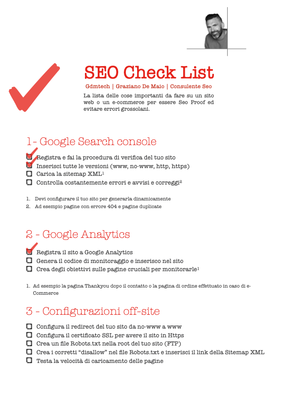 scarica la check list seo per siti web e ecommerce